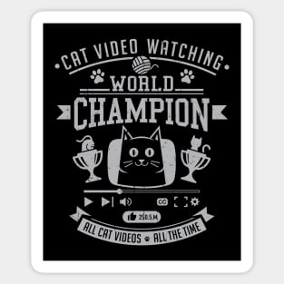 Cat Video Watching Champion Sticker